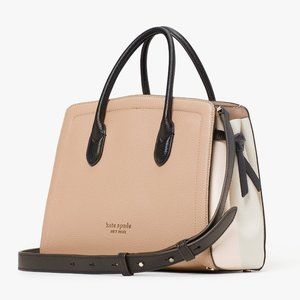 New Kate Spade Knott Colorblocked Leather Medium Satchel Leather Multi